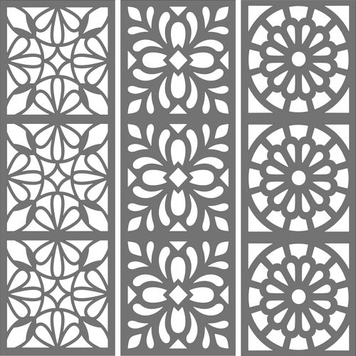 طرح الگوهای گلدار یکپارچه برای برش لیزری - room grill floral seamless patterns for laser cutting - برای دستگاه CNC چوب و لیزر (سی ان سی)