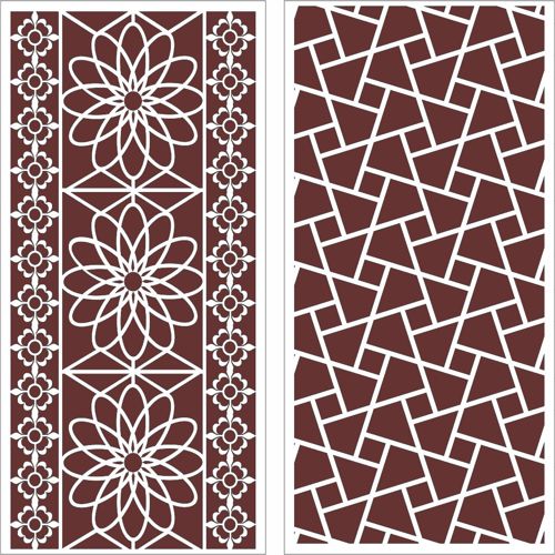 طرح الگوی گل دیوار شیشه‌ای شکسته برای پارتیشن اتاق برش لیزری - room partition broken glass wall flower pattern for laser cutting - برای دستگاه CNC چوب و لیزر (سی ان سی)