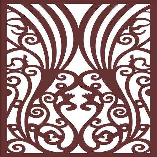 طرح پارتیشن اتاق به شکل طاووس برای برش لیزری - room partition peacocks shaped for laser cutting - برای دستگاه CNC چوب و لیزر (سی ان سی)