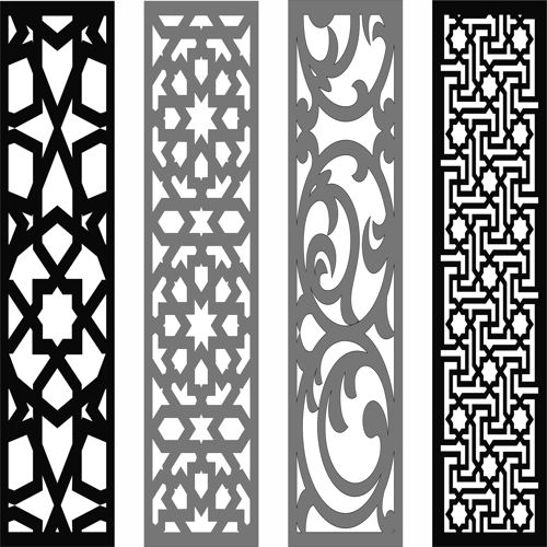 طرح مجموعه پانل‌های درز صفحه اتاق برای برش لیزری - room screen seamless panels collection for laser cutting - برای دستگاه CNC چوب و لیزر (سی ان سی)