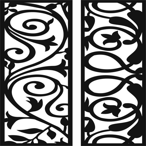 طرح جداکننده صفحه اتاق پارچه الگوی برای برش لیزری - room screen separator seamless pattern for laser cutting - برای دستگاه CNC چوب و لیزر (سی ان سی)