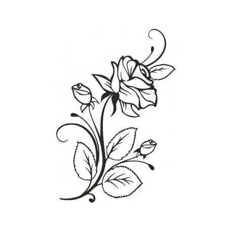 طرح شابلون گل رز و غنچه‌های رز زیبا - rose and rosebuds beautiful flower stencil - برای دستگاه CNC چوب و لیزر (سی ان سی)