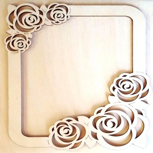 طرح قاب عکس رز برای برش لیزری - rose photo frame for laser cutting ve - برای دستگاه CNC چوب و لیزر (سی ان سی)