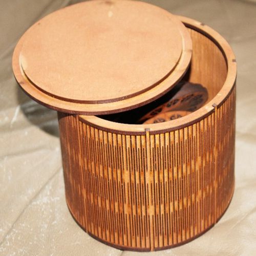 طرح جعبه گرد میلی متر قطر - round box 150mm dia - برای دستگاه CNC چوب و لیزر (سی ان سی)