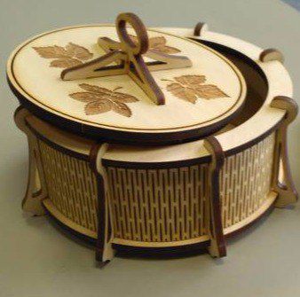 طرح جعبه گرد حکاکی شده لیزر - round carved box laser cut - برای دستگاه CNC چوب و لیزر (سی ان سی)