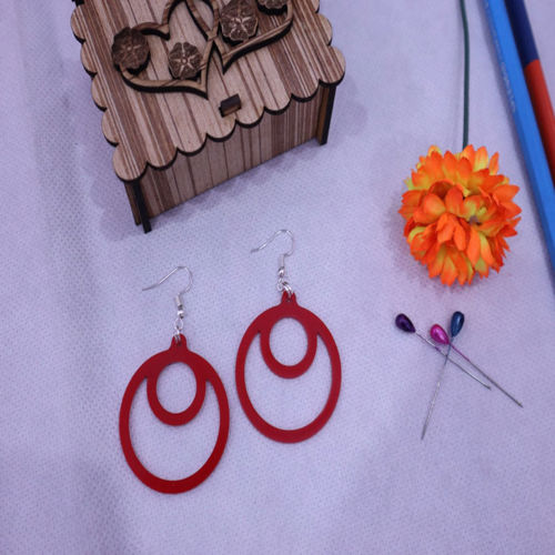 طرح گوشواره گرد لیزر - round drop earrings laser cut - برای دستگاه CNC چوب و لیزر (سی ان سی)