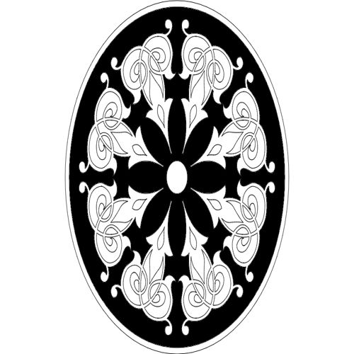 طرح گل گرد - round floral design - برای دستگاه CNC چوب و لیزر (سی ان سی)