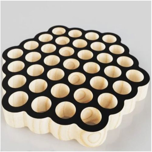 طرح round-honeycomb-trivet-37-holes