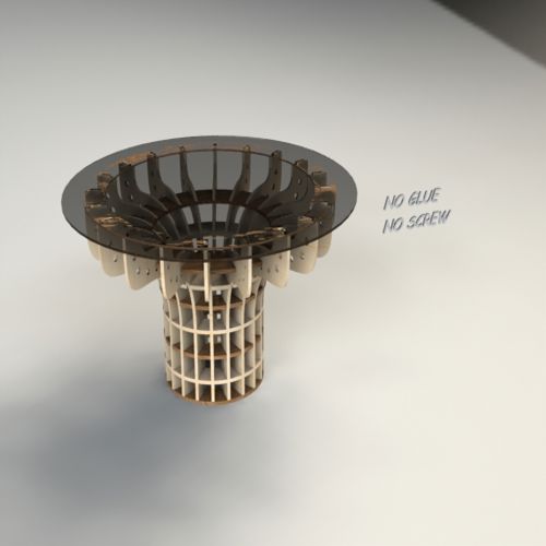طرح میزگرد - round table - برای دستگاه CNC چوب و لیزر (سی ان سی)