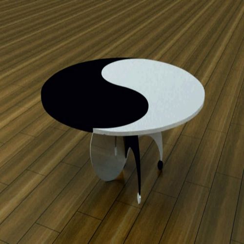 طرح میزگرد یین یانگ - round table yin yang - برای دستگاه CNC چوب و لیزر (سی ان سی)