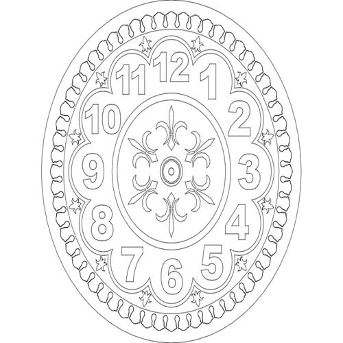 طرح ساعت تزئینی ساعت - saat ornament clock - برای دستگاه CNC چوب و لیزر (سی ان سی)