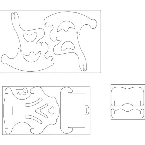 طرح صندلی گهواره‌ای sandalye design - sandalye rocking chair design - برای دستگاه CNC چوب و لیزر (سی ان سی)