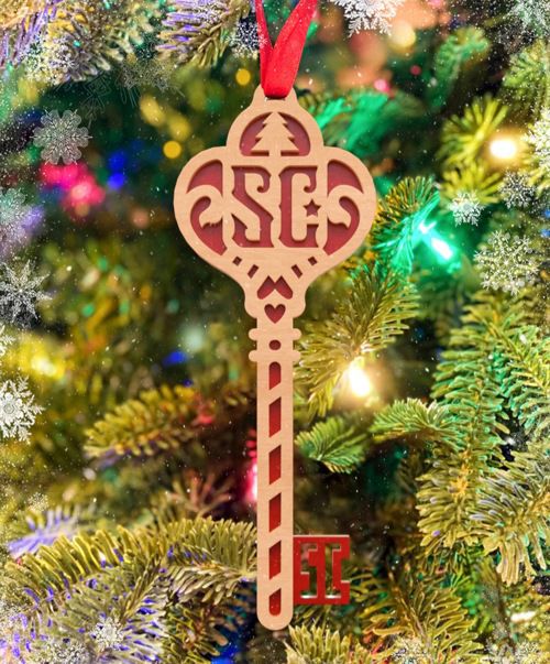 طرح بابانوئل کلید کریسمس تزئین برش لیزری - santa key christmas tree decoration laser cut ve - برای دستگاه CNC چوب و لیزر (سی ان سی)