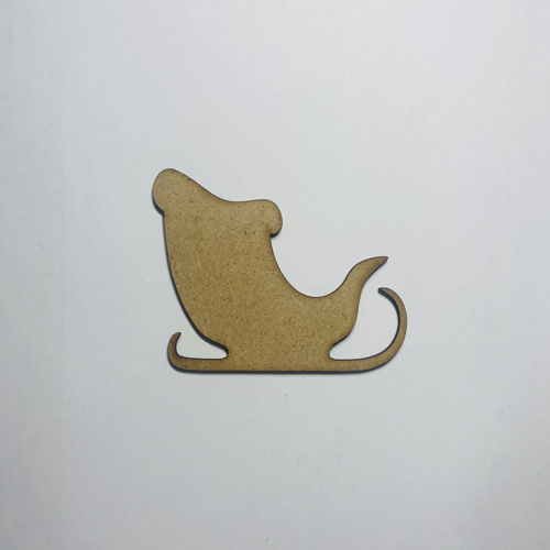 طرح سورتمه بابا ناپخته چوبی برش لیزر - santa sleigh shape unfinished wood craft cutout laser cut - برای دستگاه CNC چوب و لیزر (سی ان سی)