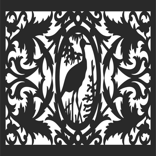 طرح پنل صفحه درز برای برش لیزری - sarus room divider seamless screen panel for laser cut ve - برای دستگاه CNC چوب و لیزر (سی ان سی)