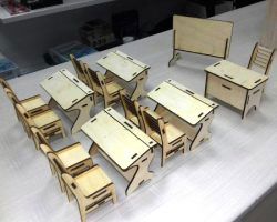 طرح مبلمان مدرسه برای برش لیزری - school furniture for laser cut - برای دستگاه CNC چوب و لیزر (سی ان سی)