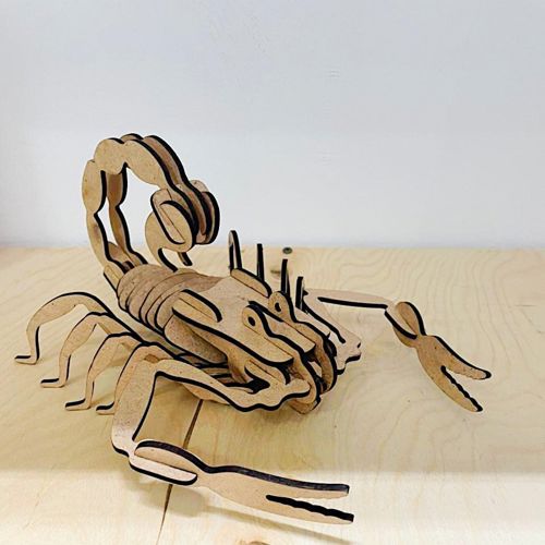 طرح پازل سه بعدی عقرب برای برش لیزری - scorpion 3d puzzle for laser cut - برای دستگاه CNC چوب و لیزر (سی ان سی)