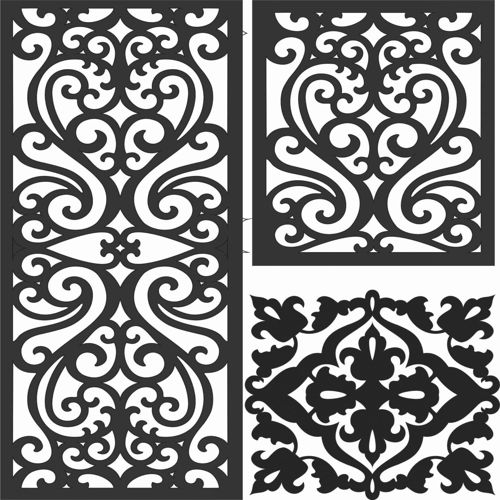 طرح الگوهای پنل صفحه درز - screen panel patterns seamless 86 - برای دستگاه CNC چوب و لیزر (سی ان سی)