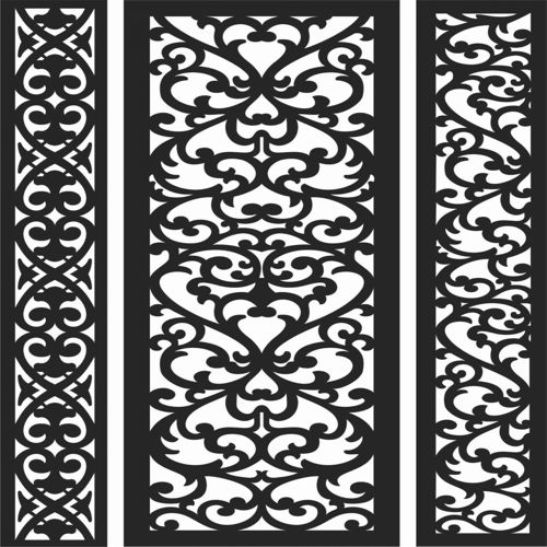 طرح الگوهای پنل صفحه درز - screen panel patterns seamless 91 - برای دستگاه CNC چوب و لیزر (سی ان سی)