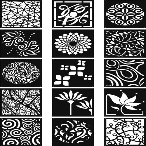طرح الگوهای صفحه تنظیم شده برای برش لیزری - screen patterns set for laser cut ve - برای دستگاه CNC چوب و لیزر (سی ان سی)