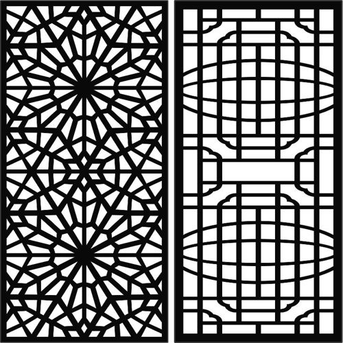 طرح‌های یکپارچه برای برش لیزری جداکننده صفحه نمایش اتاق نقاشی - screen separator drawing room seamless designs for laser cutting - برای دستگاه CNC چوب و لیزر (سی ان سی)