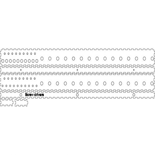 طرح قفسه پیچ‌گوشتی برش لیزری سه‌بعدی پازل - screwdriver shelf laser cut 3d puzzle - برای دستگاه CNC چوب و لیزر (سی ان سی)