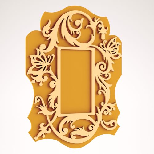 طرح قاب آینه‌ای اسکرول‌دار روتر cnc - scrolled mirror frame cnc router - برای دستگاه CNC چوب و لیزر (سی ان سی)