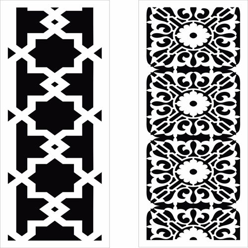 طرح مجموعه گریل یکپارچه برای برش لیزری - seamless grill set for laser cut ve - برای دستگاه CNC چوب و لیزر (سی ان سی)