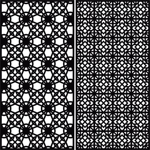 طرح جداکننده یکپارچه دکوراسیون صفحه پنل های مجموعه برای برش لیزری - seamless separator decor screen panels set for laser cut ve - برای دستگاه CNC چوب و لیزر (سی ان سی)