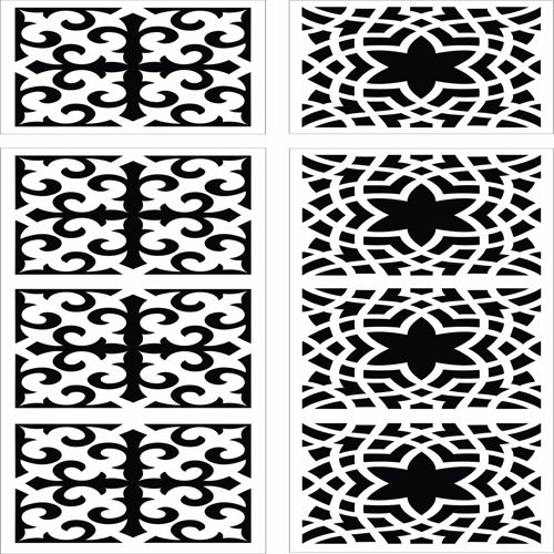 طرح‌های جداکننده گل گریل لیزری - seamless separator floral grill designs for laser cut ve - برای دستگاه CNC چوب و لیزر (سی ان سی)