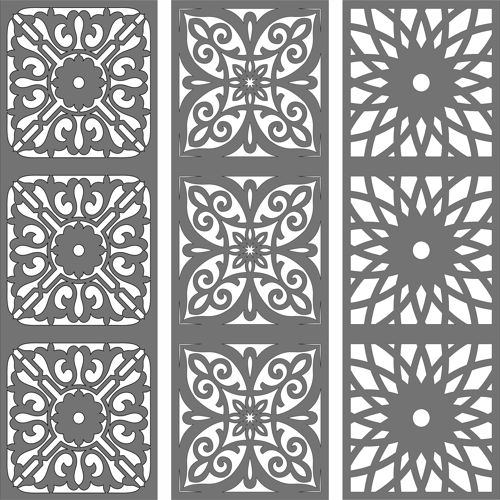 طرح پنل جداکننده یکپارچه برای برش لیزری - seamless separator grill panel for laser cut ve - برای دستگاه CNC چوب و لیزر (سی ان سی)