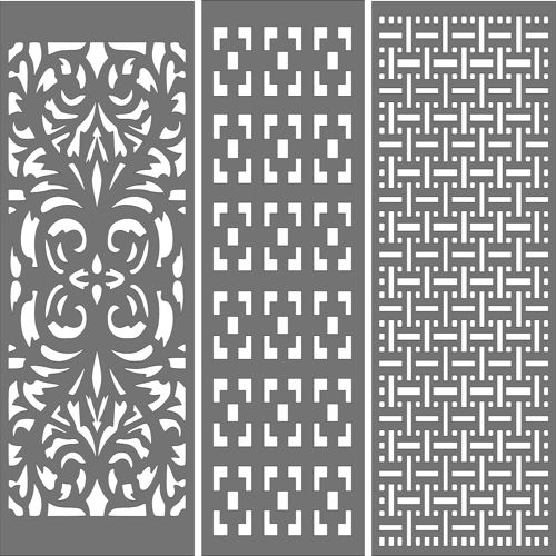 طرح مجموعه پنل‌های مشبک جداکننده درز برای برش لیزری روکش - seamless separator lattice panels set for laser cut ve - برای دستگاه CNC چوب و لیزر (سی ان سی)