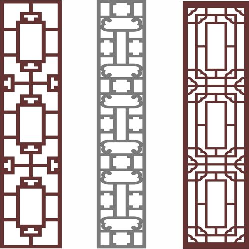 طرح مجموعه پنل‌های جداکننده صفحه درز برای برش لیزری - seamless separator screen panels set for laser cutting - برای دستگاه CNC چوب و لیزر (سی ان سی)
