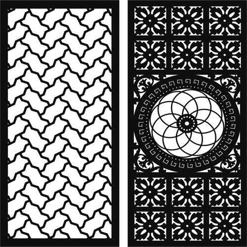 طرح جداکننده یکپارچه گلدار اتاق صفحه طراحی برای برش لیزری - separator seamless floral room screen design for laser cut ve - برای دستگاه CNC چوب و لیزر (سی ان سی)