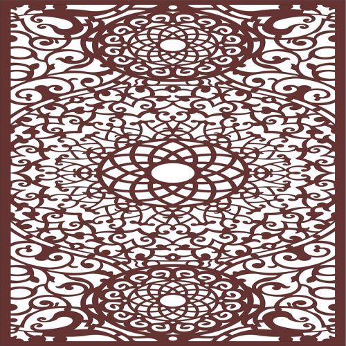 طرح جداکننده یکپارچه گلدار صفحه پنل برای برش لیزر - separator seamless floral screen panel for laser cutiing ve - برای دستگاه CNC چوب و لیزر (سی ان سی)