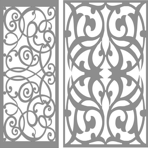 طرح جداکننده درز گل صفحه پنل برای برش لیزری - separator seamless floral screen panel for laser cutting - برای دستگاه CNC چوب و لیزر (سی ان سی)