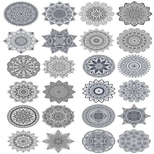 طرح مجموعه تزئینات گرد ماندالا - set of ornament round mandala ve - برای دستگاه CNC چوب و لیزر (سی ان سی)