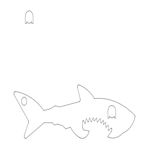 طرح کوسه ماهی تصویر - shark fish image - برای دستگاه CNC چوب و لیزر (سی ان سی)