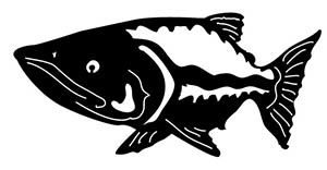 طرح سیلوئت ماهی - silhouette fish 39 - برای دستگاه CNC چوب و لیزر (سی ان سی)