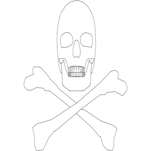 طرح سیلوئت جمجمه - silhouette skull - برای دستگاه CNC چوب و لیزر (سی ان سی)
