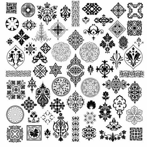 طرح سیاه و سفید ساده - simple black and white pattern ve - برای دستگاه CNC چوب و لیزر (سی ان سی)