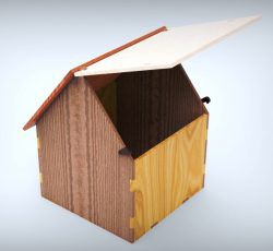 طرح جعبه خانه ساده برای برش لیزری - simple house box for laser cut ve - برای دستگاه CNC چوب و لیزر (سی ان سی)