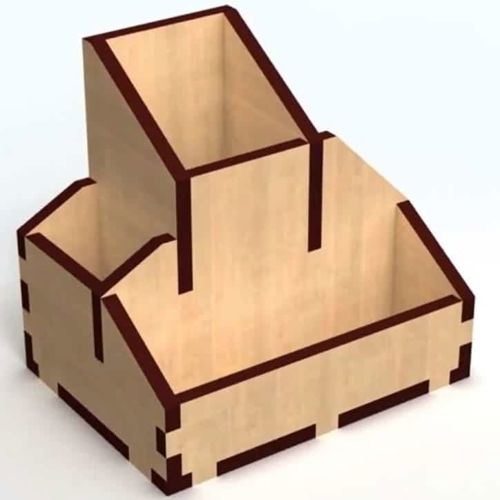 طرح جا خودکاری ساده میز اداری سازماندهنده برش لیزری - simple pen holder office desk organizer laser cut ve - برای دستگاه CNC چوب و لیزر (سی ان سی)