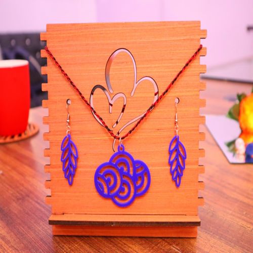 طرح گردنبند تک لایه لیزری - single layer necklace laser cut - برای دستگاه CNC چوب و لیزر (سی ان سی)