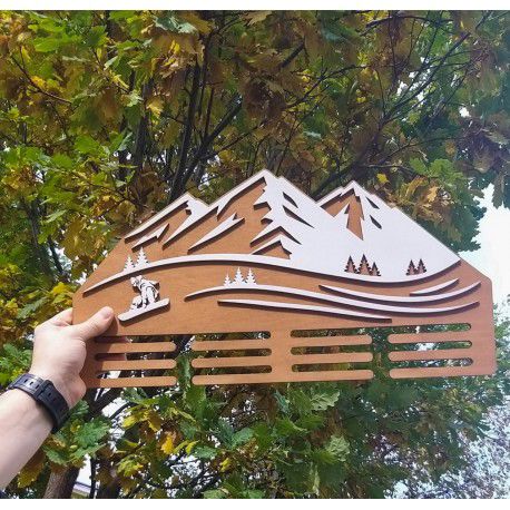 طرح الگوی آویز مدال اسکی برای برش لیزری - ski medal display hanger template for laser cut ve - برای دستگاه CNC چوب و لیزر (سی ان سی)