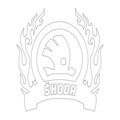 طرح لوگوی اسکودا - skoda logo - برای دستگاه CNC چوب و لیزر (سی ان سی)