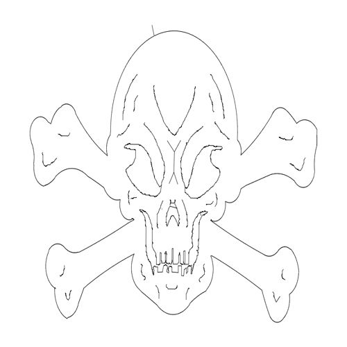طرح جمجمه و استخوان‌های ضربدری - skull and crossbones - برای دستگاه CNC چوب و لیزر (سی ان سی)