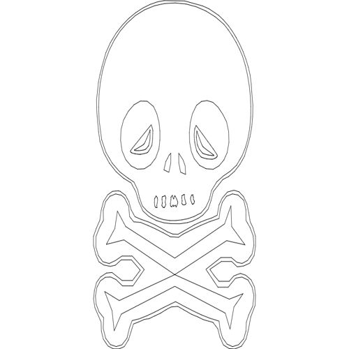 طرح جمجمه طرح - skull outline - برای دستگاه CNC چوب و لیزر (سی ان سی)
