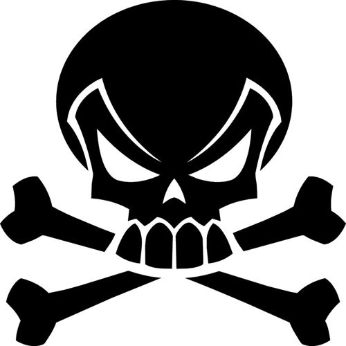 طرح جمجمه شبح سر استخوان - skull silhouette head bones - برای دستگاه CNC چوب و لیزر (سی ان سی)