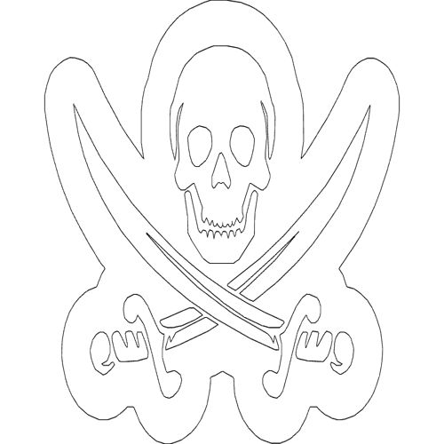 طرح جمجمه شمشیر - skull swords - برای دستگاه CNC چوب و لیزر (سی ان سی)
